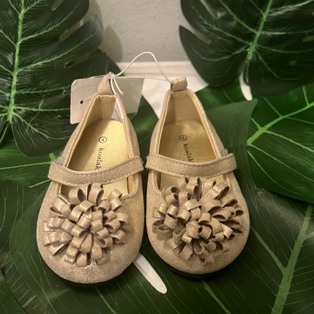 Gold Baby Girl Ballerina Shoes